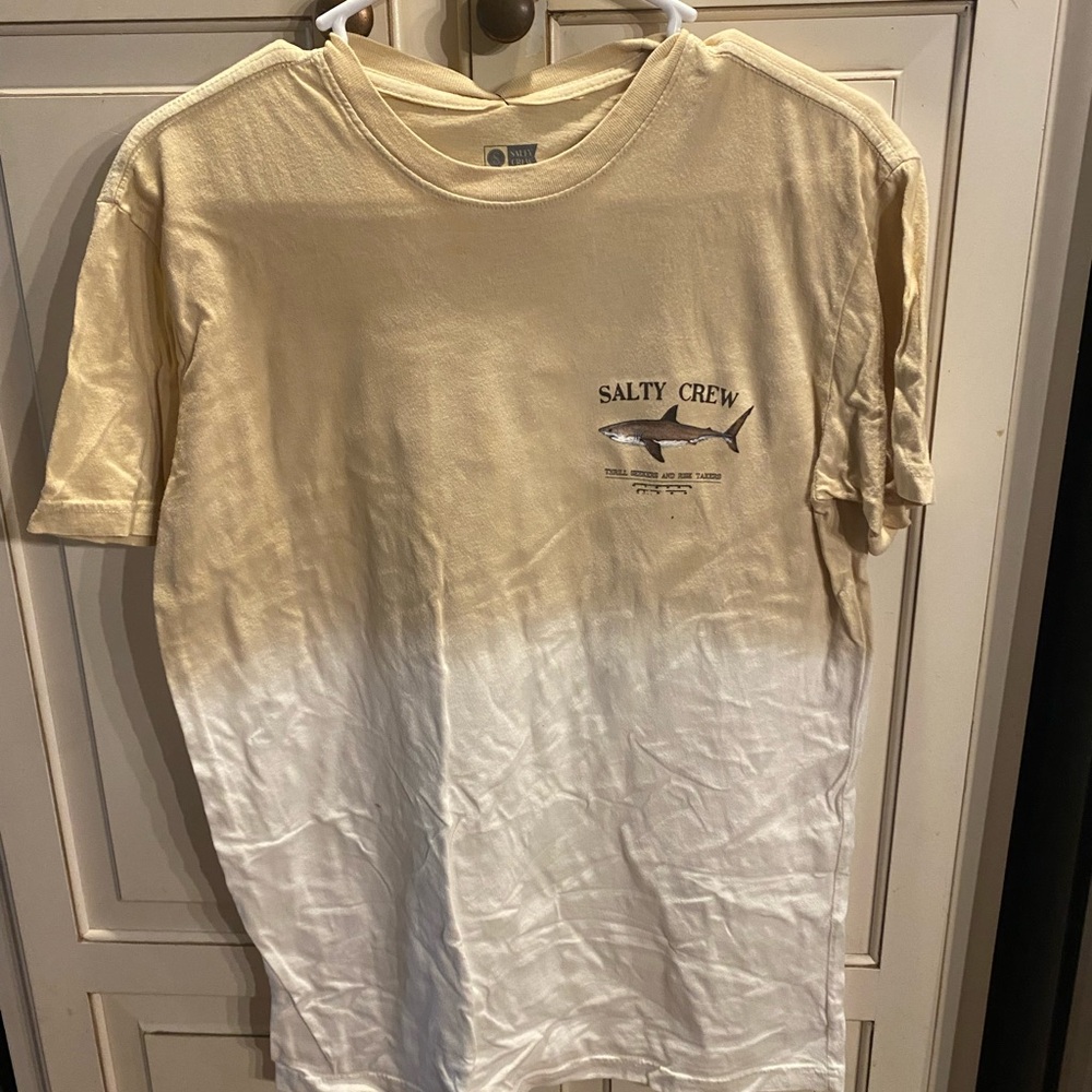 Salty Crew Beige and White Short Sleeve Tee